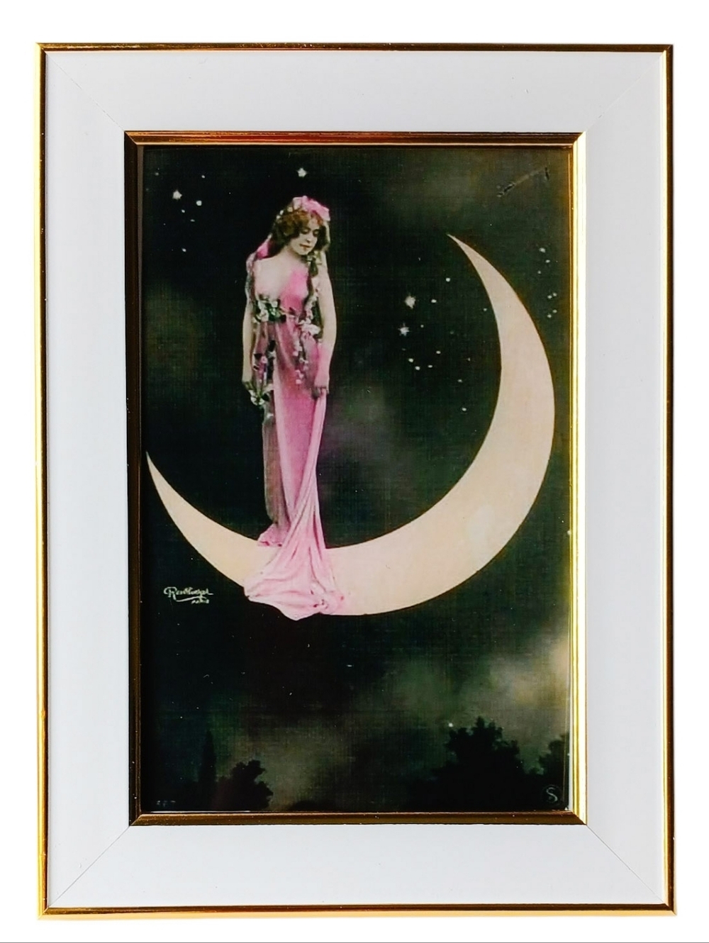 Vintage Wicca Gypsy Moon Girl Palmistry Retro Boho Bohemian Gypsy Woman Moon